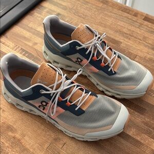 On Running Men's Blue and Orange Athletic Shoes